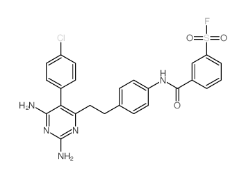 Benzenesulfonyl fluoride,3-[[[4-[2-[2,6-diamino-5-(4-chlorophenyl)-4-pyrimidinyl]ethyl]phenyl]amino]carbonyl]- Structure