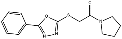 Ethanone, 2-[(5-phenyl-1,3,4-oxadiazol-2-yl)thio]-1-(1-pyrrolidinyl)-结构式