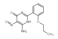 6-氨基-5-亚硝基-2-(2-丙氧苯基)-4(1H)嘧啶酮结构式