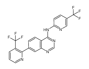 (5-trifluoromethylpyridin-2-yl)-[7-(3-trifluoromethylpyridin-2-yl)quinazolin-4-yl]amine结构式