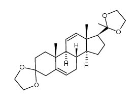 (8S,9S,10R,13S,14S,17S)-10,13-dimethyl-17-(2-methyl-1,3-dioxolan-2-yl)-1,2,4,7,8,9,10,13,14,15,16,17-dodecahydrospiro[cyclopenta[a]phenanthrene-3,2'-[1,3]dioxolane]结构式