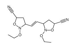 3-[2-(5-cyano-2-ethoxy-1,2-oxazolidin-3-yl)ethenyl]-2-ethoxy-1,2-oxazolidine-5-carbonitrile Structure