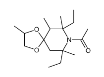 8-aza-8-acetyl-2,6,7,9-tetramethyl-7,9-diethyl-1,4-dioxaspiro[4.5]decane结构式