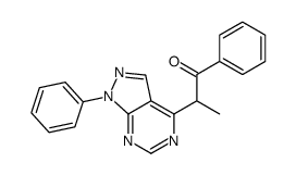 1-phenyl-2-(1-phenylpyrazolo[3,4-d]pyrimidin-4-yl)propan-1-one Structure