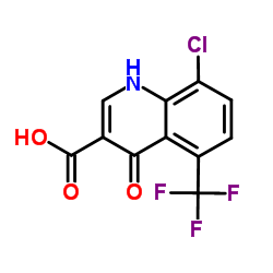 8-chloro-4-oxo-5-(trifluoromethyl)-1,4-dihydroquinoline-3-carboxylic acid structure