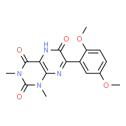 2,4,6(3H)-Pteridinetrione,7-(2,5-dimethoxyphenyl)-1,5-dihydro-1,3-dimethyl- Structure