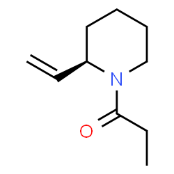 Piperidine, 2-ethenyl-1-(1-oxopropyl)-, (2R)- (9CI) Structure