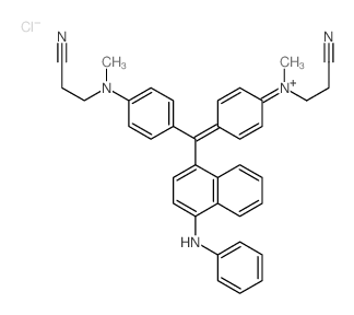 Ethanaminium,2-cyano-N-[4-[[4-[(2-cyanoethyl)methylamino]phenyl][4-(phenylamino)-1-naphthalenyl]methylene]-2,5-cyclohexadien-1-ylidene]-N-methyl-,chloride (1:1) Structure