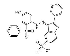 1H-Indole-5-sulfonic acid, 2-phenyl-3-2-(phenylsulfonyl)phenylazo-, monosodium salt结构式