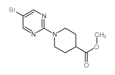 1-(5-溴嘧啶-2-基)哌啶-4-羧酸甲酯结构式