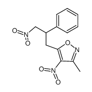 3-methyl-4-nitro-5-(3-nitro-2-phenylpropyl)isoxazole Structure