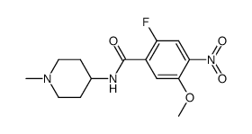 2-fluoro-5-methoxy-N-(1-methylpiperidin-4-yl)-4-nitrobenzamide Structure