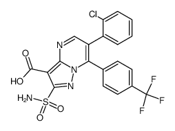 3-carboxy-6-(2-chloro-phenyl)-7-(4-trifluoromethylphenyl)-2-sulfamoylpyrazolo[1,5-a]pyrimidine结构式