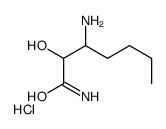 3-amino-2-hydroxyheptanamide,hydrochloride Structure