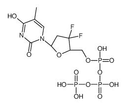 [[(2R,5R)-3,3-difluoro-5-(5-methyl-2,4-dioxopyrimidin-1-yl)oxolan-2-yl]methoxy-hydroxyphosphoryl] phosphono hydrogen phosphate结构式