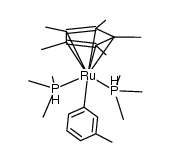 (η5-pentamethylcyclopentadienyl)-m-tolylbis(trimethylphosphine)ruthenium Structure