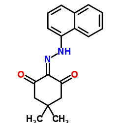 5,5-Dimethyl-2-(1-naphthylhydrazono)-1,3-cyclohexanedione结构式