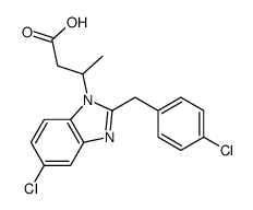 3-[5-chloro-2-[(4-chlorophenyl)methyl]benzimidazol-1-yl]butanoic acid Structure