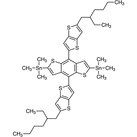 [4,8-双[5-(2-乙基己基)噻吩并[3,2-b]噻吩-2-基]苯并[1,2-b:4,5-b']二噻吩-2,6-二基]双(三甲基锡烷)结构式