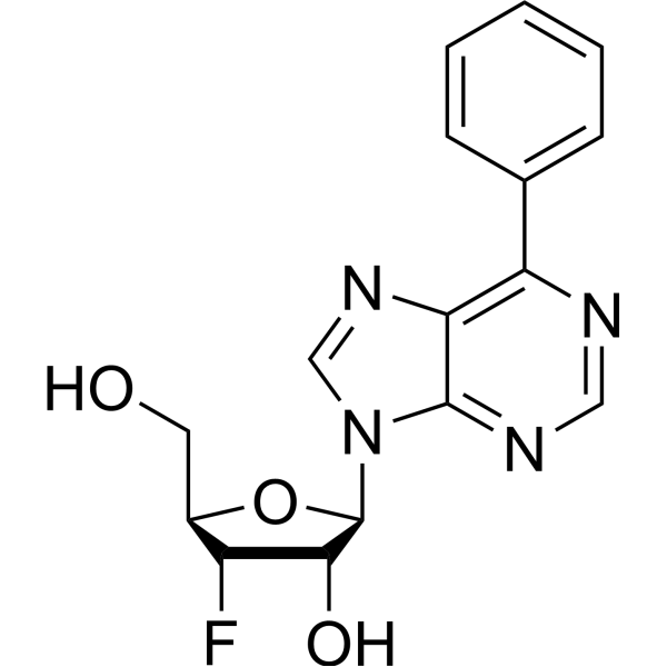 9-(3-Deoxy-3-fluoro-β-D-ribofuranosyl)-6-phenylpurine Structure