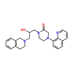 1-[3-(3,4-Dihydro-2(1H)-isoquinolinyl)-2-hydroxypropyl]-4-(8-quinolinyl)-2-piperazinone Structure