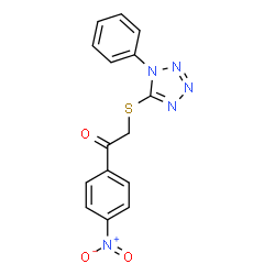 1-(4-nitrophenyl)-2-(1-phenyltetrazol-5-yl)sulfanylethanone结构式