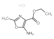 4-Oxazolecarboxylicacid, 5-amino-2-methyl-, ethyl ester, hydrochloride (1:1)结构式