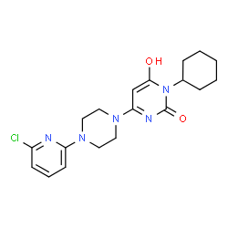 4-[4-(6-CHLORO-2-PYRIDINYL)PIPERAZINO]-1-CYCLOHEXYL-6-HYDROXY-2(1H)-PYRIMIDINONE Structure