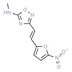 5-Methylamino-3-[(E)-2-(5-nitro-2-furyl)vinyl]-1,2,4-oxadiazole结构式