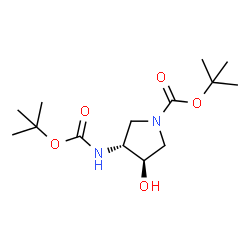 (3R,4R)-3-((叔丁氧基羰基)氨基)-4-羟基吡咯烷-1-羧酸叔丁酯图片