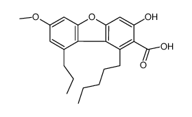 3-Hydroxy-7-methoxy-1-pentyl-9-propyl-2-dibenzofurancarboxylic acid结构式