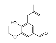 Benzaldehyde, 3-ethoxy-4-hydroxy-5-(2-methyl-2-propenyl)- (9CI) Structure