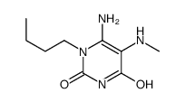 2,4(1H,3H)-Pyrimidinedione, 6-amino-1-butyl-5-(methylamino)- (9CI)结构式