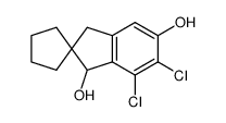 6',7'-dichlorospiro-(cyclopentane-1,2'-indan)-1',5'-diol Structure