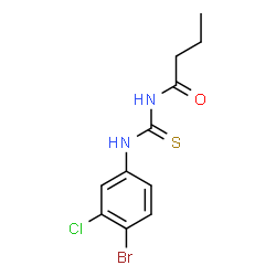 N-{[(4-bromo-3-chlorophenyl)amino]carbonothioyl}butanamide structure