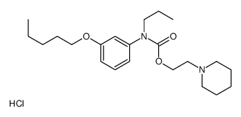 2-piperidin-1-ylethyl N-(3-pentoxyphenyl)-N-propylcarbamate,hydrochloride Structure