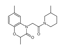 Piperidine, 1-[(2,3-dihydro-2,6-dimethyl-3-oxo-4H-1,4-benzoxazin-4-yl)acetyl]-3-methyl- (9CI) structure