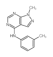 1H-Pyrazolo[3,4-d]pyrimidin-4-amine,1-methyl-N-(3-methylphenyl)-结构式