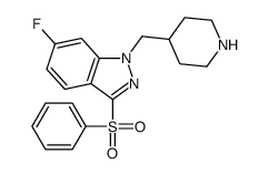 3-(benzenesulfonyl)-6-fluoro-1-(piperidin-4-ylmethyl)indazole Structure