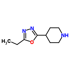 4-(5-Ethyl-1,3,4-oxadiazol-2-yl)piperidine结构式