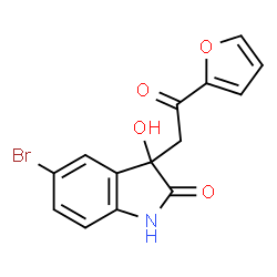 5-bromo-3-[2-(2-furyl)-2-oxoethyl]-3-hydroxy-1,3-dihydro-2H-indol-2-one结构式