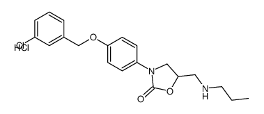 3-[4-[(3-chlorophenyl)methoxy]phenyl]-5-(propylaminomethyl)oxazolidin- 2-one hydrochloride structure