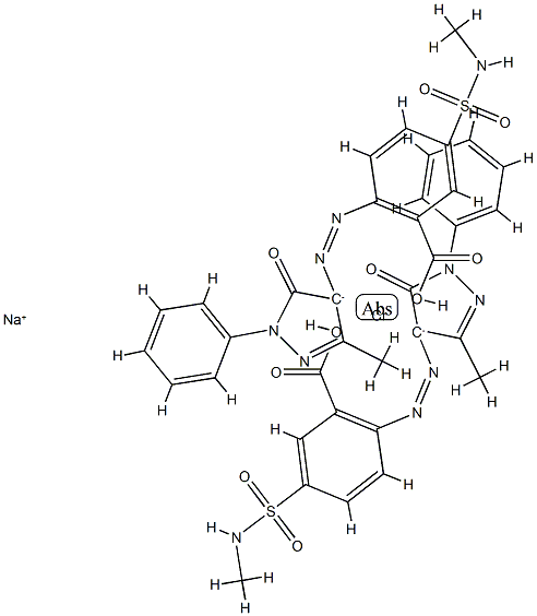 sodium bis[2-[(4,5-dihydro-3-methyl-5-oxo-1-phenyl-1H-pyrazol-4-yl)azo]-5-[(methylamino)sulphonyl]benzoato(2-)]chromate(1-) Structure