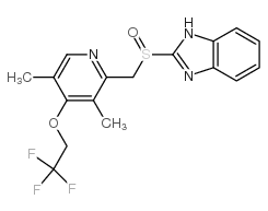 2-[(4-trifluoroethoxy-3,5-dimethyl-2-pyridinyl)-methylsulfinyl]-benzimidazole structure