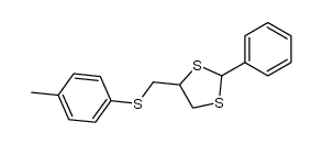 2,3-Benzyliden-dithiopropyl-p-tolyl-sulfid结构式