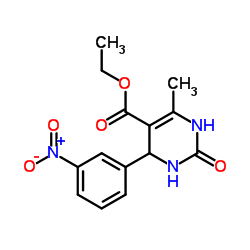 ethyl 6-methyl-4-(3-nitrophenyl)-2-oxo-1,2,3,4-tetrahydropyrimidine-5-carboxylate结构式