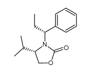 (S)-4-isopropyl-3-((R)-1-phenylpropyl)oxazolidin-2-one结构式