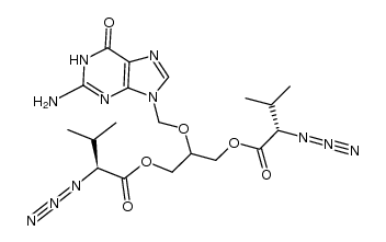 2-(2-amino-1,6-dihydro-6-oxopurin-9-yl)methoxy-1,3-bis-1'-propyl-(2'S)-azido-3'-methylbutanoate Structure