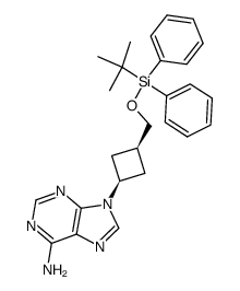 9-<3β-(((tert-butyl)diphenylsilyloxy)methyl)cyclobut-1β-yl>-9H-purin-6-amine Structure