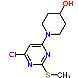 1-(6-Chloro-2-methylsulfanyl-pyrimidin-4-yl)-piperidin-4-ol结构式